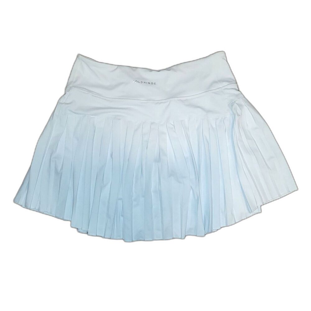 Gold Hinge White Pleated Tennis Golf Skort Athletic Skirt Shorts Womens - Picture 8 of 11